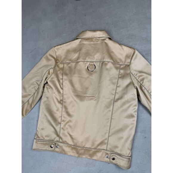 Keiser Clark Silky Copper Satin Trucker Jacket Size Medium Retail $550 - Picture 11 of 15